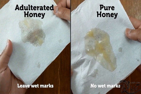 تشخیص عسل اصل از تقلبی با دستمال کاغذی